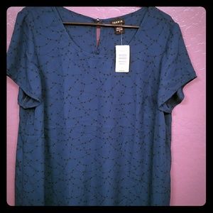 Star print Georgette Hi-Lo top